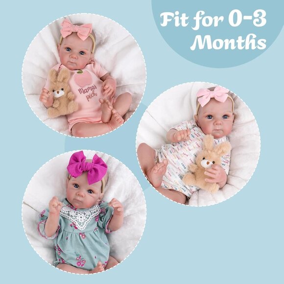 20 Inches Rose Red Realistic Newborn Soft Cloth Body Doll And Feeding Set - Picture 6 of 7